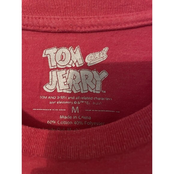 Tom And Jerry T-Shirt M Men's Cartoon Tee Red Cotton Blend - Picture 4 of 4